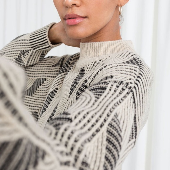 Boho & Other Stories Contrast Knit Sweater - Wool Blend. Small - Picture 5 of 15